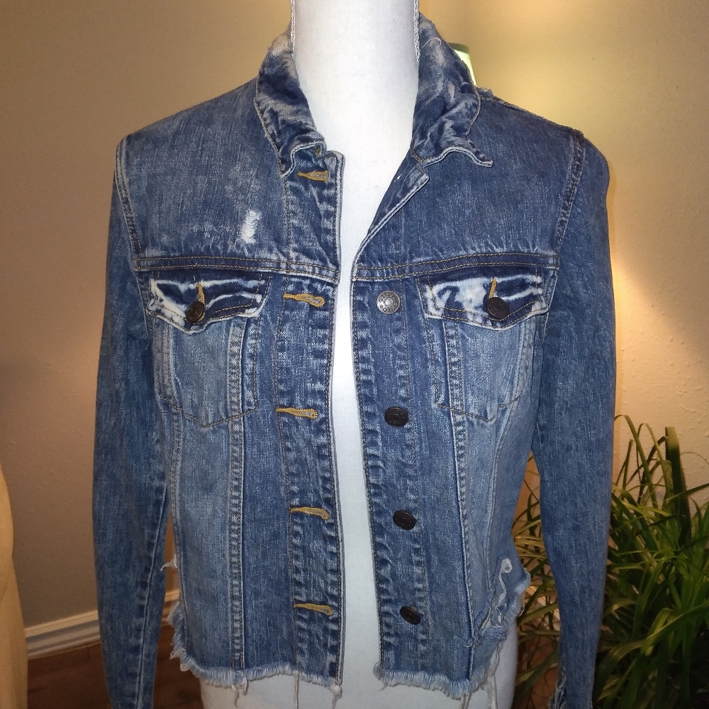 Cello Distressed Jean Jacket